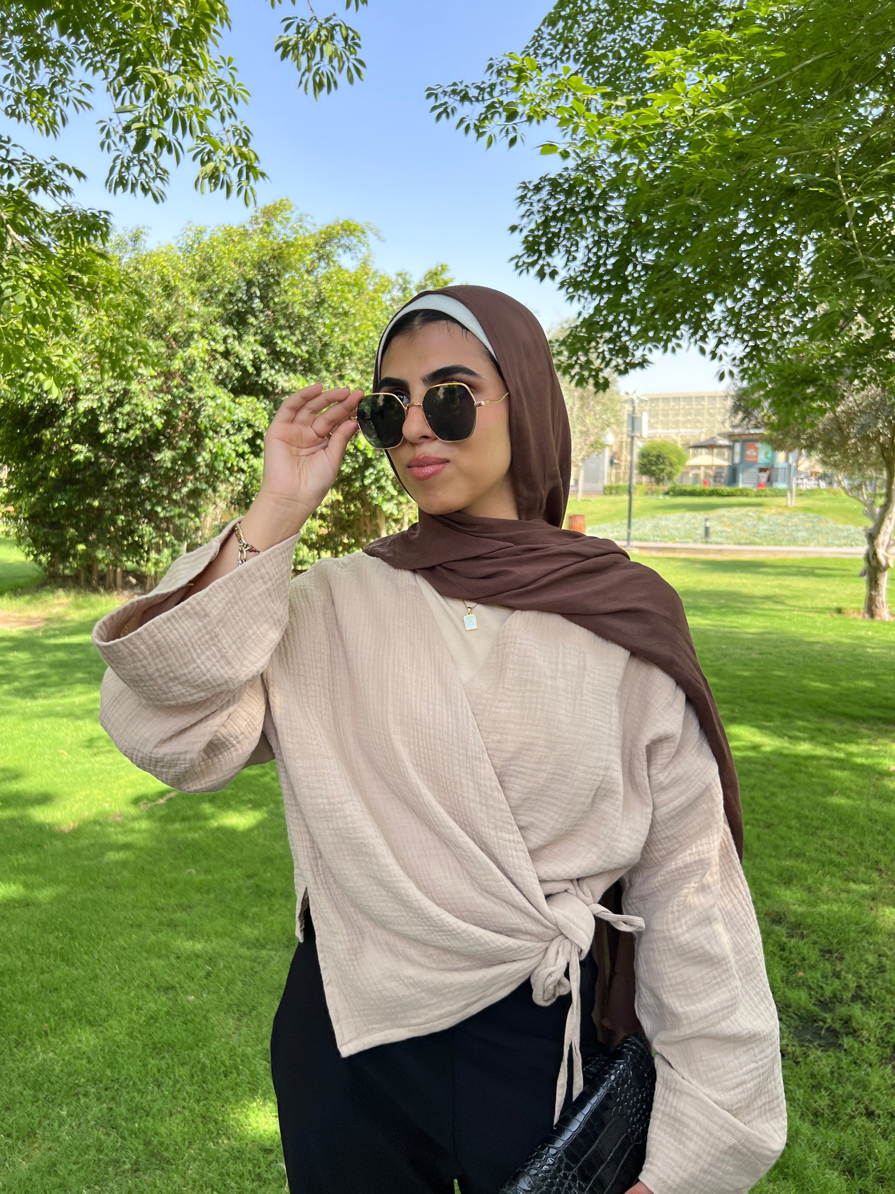 Bow Blouse coffee