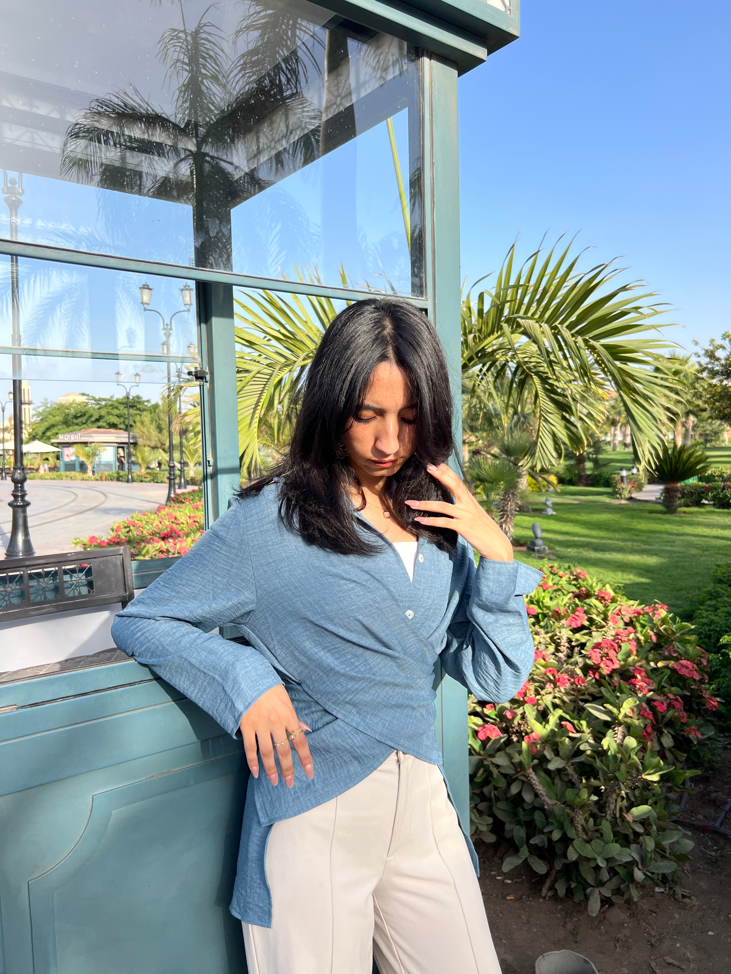 Velin blouse blue sky